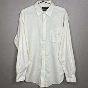 Lauren Ralph Lauren Men's Yellow 100% Cotton Long Sleeve Button-up Shirt